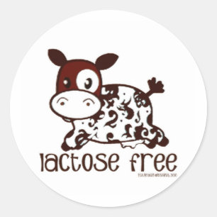 Laktosefreie Brown-Kuh Runder Aufkleber