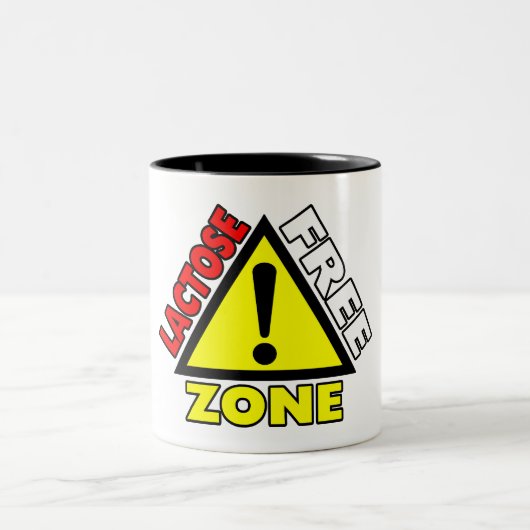 Laktosefreie Zone (Molkerei frei) Zweifarbige Tasse (Mittel)