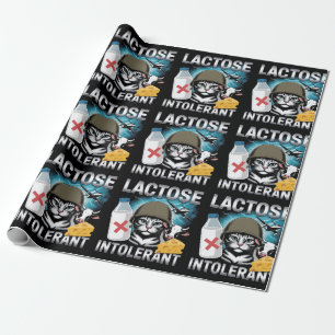 Laktoseintolerante Katze Lustige Milch Käse Kuh Geschenkpapier