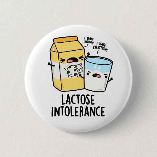 Laktoseintoleranz Funny Milk Pun Button (Vorderseite)