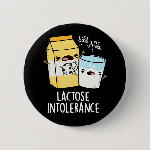 Laktoseintoleranz Funny Milk Pun Dark BG Button