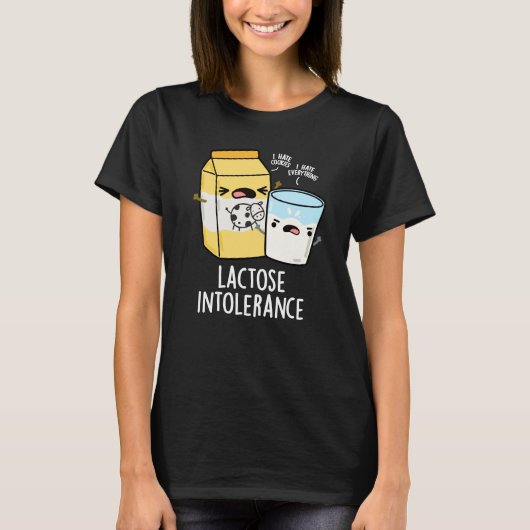 Laktoseintoleranz Funny Milk Pun Dark BG T-Shirt (Vorderseite)