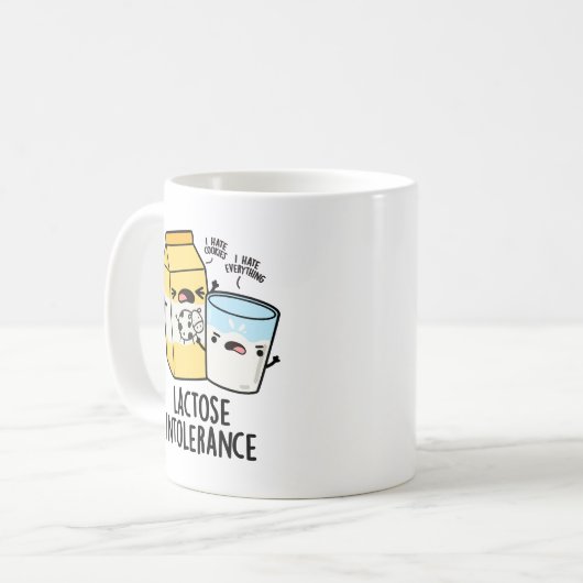 Laktoseintoleranz Funny Milk Pun Kaffeetasse (Vorderseite Links)