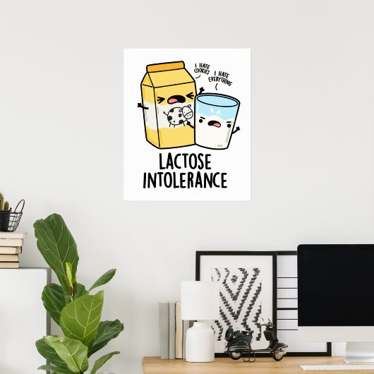 Laktoseintoleranz Funny Milk Pun Poster (Heimbüro)