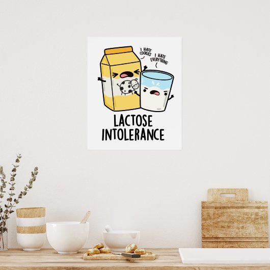 Laktoseintoleranz Funny Milk Pun Poster (Küche)