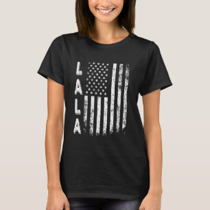 Lala Amerika Flagge Muttertag 4. Juli Frauen X T-Shirt