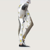 Lala Das Cockatoo Drei Posen und Plumerias Leggings (Rechts)