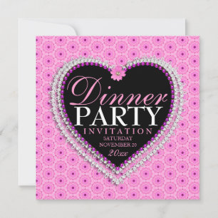 LaLa Pink Liebe B'day Dinner Party Einladungen