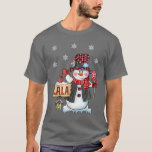 Lala Snowman Christmas Candy Cane Red Kariert Sant T-Shirt<br><div class="desc">Lala Snowman Weihnachten Candy Cane Red Kariert Santa .</div>