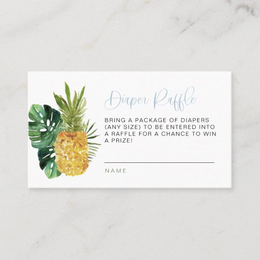 LALANI Blue Luau Tropical Diaper Raffekarte Platzkarte (Vorderseite)