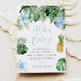 LALANI Tropical Blue Hibiskus Luau Babydusche Einladung
