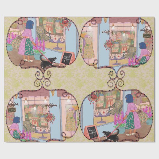 LALATOWN Shopping Day Wrapping Paper 4 Geschenkpapier (Flach)