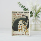 Laligue Francaise Propaganda Poster Postkarte (Stehend Vorderseite)