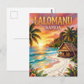 Lalomanu-Strand Samoa Postkarte (Vorne/Hinten)