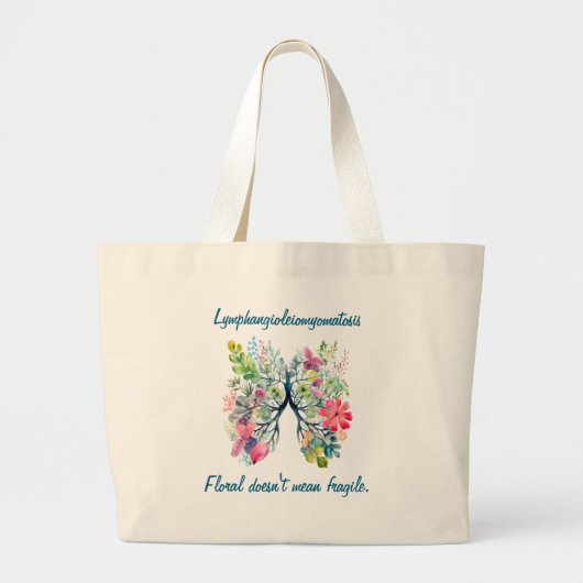 LAM Floral Doesn't Mean Fragile Tote Bag Jumbo Stoffbeutel (Vorne)