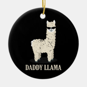 Lama Alpaka Geschenk Papa - Lustiger Tierliebhaber Keramik Ornament