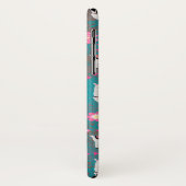 Lama (Alpaka) mit Blumen und Türkis-Schmutz Case-Mate iPhone Hülle (Hinten/Links)