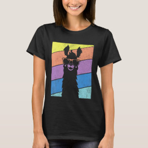 Lama Alpaka Silhouette Abgenutzt Männer Frauen T-Shirt