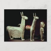 Lama, Alpaka und Frau Postkarte (Vorderseite)