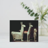 Lama, Alpaka und Frau Postkarte (Stehend Vorderseite)