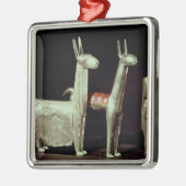 Lama, Alpaka und Frau Silbernes Ornament (Links)