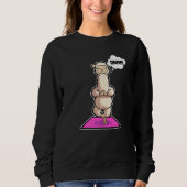 Lama Alpaka Yoga Übungen Sport Turnen Ohmmm Hören Sweatshirt (Vorderseite)