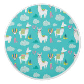 Lama-Alpakas Keramikknauf (Vorderseite)