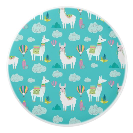 Lama-Alpakas Keramikknauf (Vorderseite)