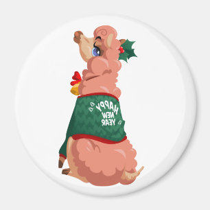 Lama an Weihnachten     Magnet