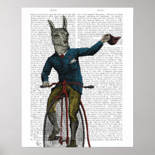 Lama auf dem Bike Poster