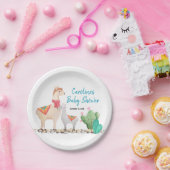 Lama Babyduschpapier-Teller Pappteller (Party)