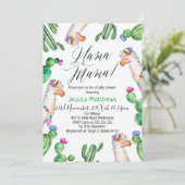 Lama-Babyparty-Einladung Einladung (Stehend Vorderseite)