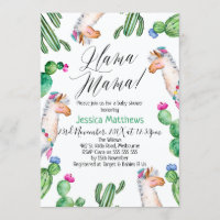 Lama-Babyparty-Einladung