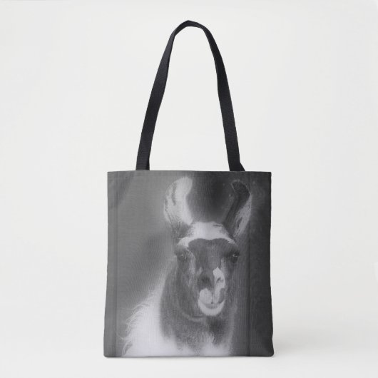 Lama bei Schwarz-Weiß-Tier Tasche (Vorderseite)