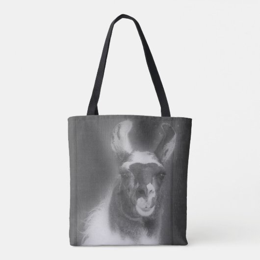 Lama bei Schwarz-Weiß-Tier Tasche (Rückseite)