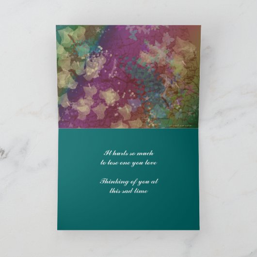 Lama-Beileids-Karte mit fünf weißen u. Brown-Lamas Karte (Innenseite)