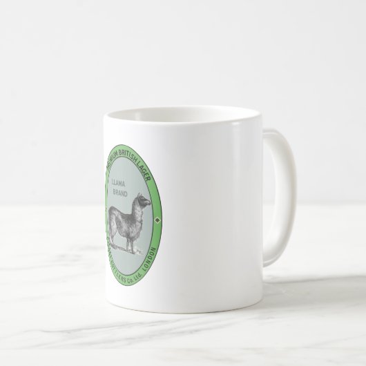 Lama-Bier-Tasse Kaffeetasse (VorderseiteRechts)