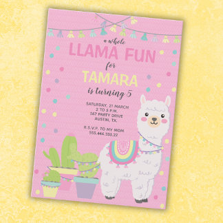 Lama Birthday Einladung, niedliche Lama Einladung