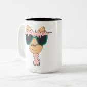 Lama bleibe im Bett Zweifarbige Tasse (Vorderseite Links)