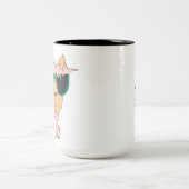 Lama bleibe im Bett Zweifarbige Tasse (Mittel)