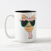 Lama bleibe im Bett Zweifarbige Tasse (Links)