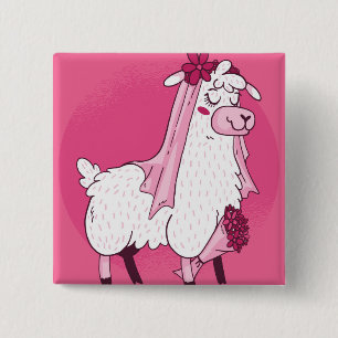 Lama-Braut Button