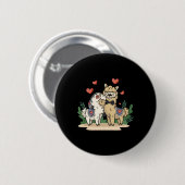 Lama Bride and Groom Wedding Art Matching Couple Button (Vorne & Hinten)