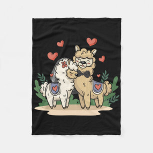 Lama Bride and Groom Wedding Art Matching Couple Fleecedecke