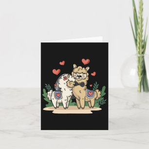 Lama Bride and Groom Wedding Art Matching Couple Karte