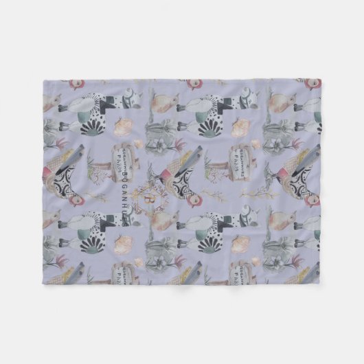Lama Chicken Boganhues Farm print Baby Blanket Fleecedecke (Vorderseite (Horizontal))
