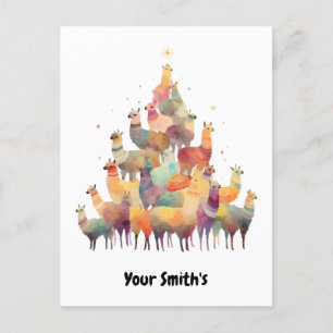 Lama Christmas Feiertagspostkarte