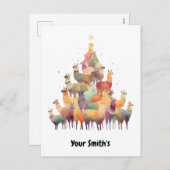 Lama Christmas Feiertagspostkarte (Vorne/Hinten)