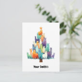 Lama Christmas Feiertagspostkarte (Stehend Vorderseite)