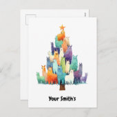 Lama Christmas Feiertagspostkarte (Vorne/Hinten)
